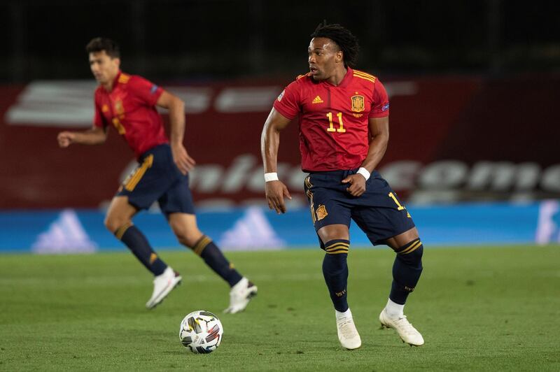 Spain's Adama Traore in action during the UEFA Nations League match against Switzerland. EPA