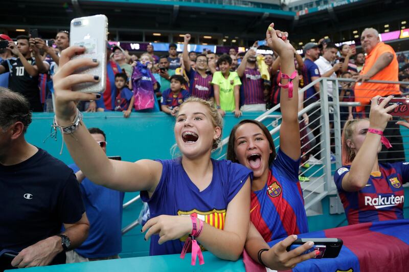 Barcelona fans enjoyed the chance to see their team in action. AP Photo