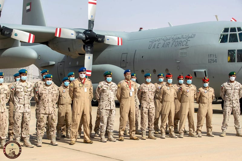 The Air Force and Air Defense are participating in the "Tuwaiq 2" joint and mixed air exercise maneuvers, which kicked off yesterday and will last for two weeks in the sisterly Kingdom of Saudi Arabia. WAM

