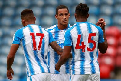 Soccer Football - Huddersfield Town vs Udinese - Pre Season Friendly - Huddersfield, Britain - July 26, 2017   Huddersfield's Tom ince celebrates scoring their first goal with team mates    Action Images via Reuters/Jason Cairnduff