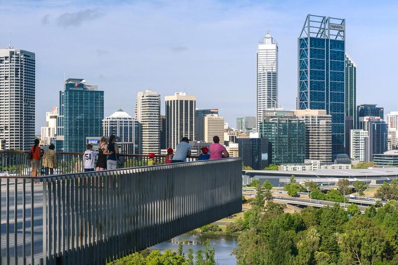 The Perth skyline. The city is to have 10 weekly non-stop flights to Abu Dhabi. Getty Images