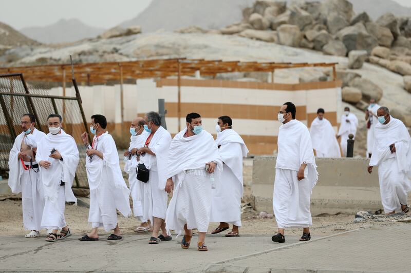 Participants remained socially distanced and wore masks as the coronavirus took its toll on the Hajj for a second year running.