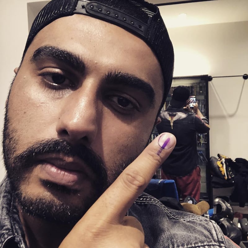 "Don’t be a fool, go vote & be cool... every vote counts," Arjun Kapoor captioned his selfie. Instgram / Arjun Kapoor