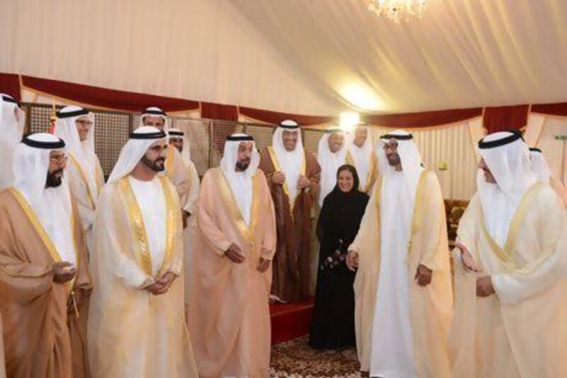 Members of the UAE's new cabinet were sworn in by President Sheikh Khalifa on 17 March 2013. Courtesy WAM