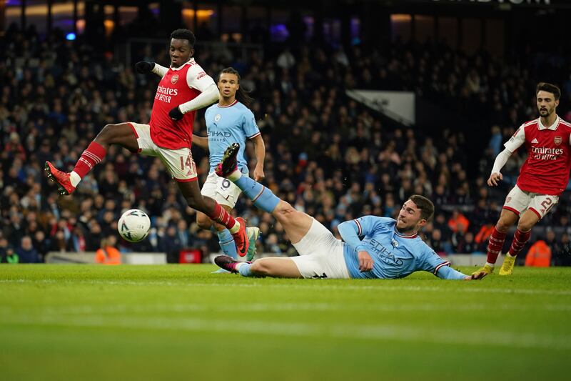 Eddie Nketiah - 6. Couldn’t bring his recent good form into this FA Cup clash and was second-best to Akanji for most of the night. His biggest chance came in the first half, where a clever run saw him meet Trossard’s cross, only to see the ball go the wrong side of the post. AP