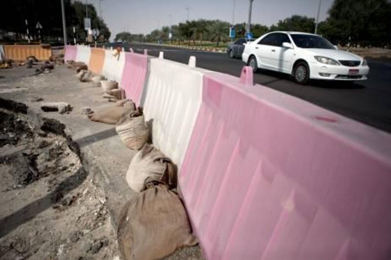 United Arab Emirates, Madinat Zayed, Feb. 2, 2012: A street improvement construction is under way at a main road that runs through Madinat Zayed in the Western Region.  (Silvia Razgova / The National)

