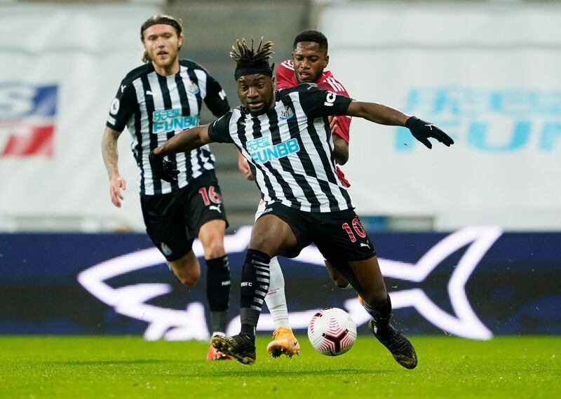 Allan Saint-Maximin - 7: Had Magpie hearts in mouths with risky dribbling in own half early on. Is such a nightmare for defenders when in full flow. Forced excellent save from De Gea with rasping right-foot drive after half an hour. Brilliant run and cross to set up Wilson chance in second half. Reuters