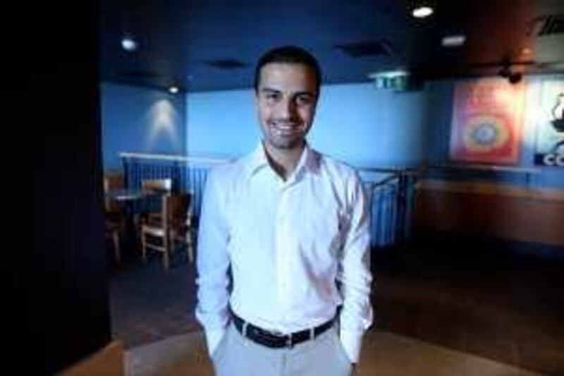 
DUBAI, UNITED ARAB EMIRATES, May 6: Amir Esmaeil Bozorgzadeh, founder of the UAEÕs first time bank at the coffee shop in Dubai Marina in Dubai. (Pawan Singh / The National) For News. Story by Ana Seaman
