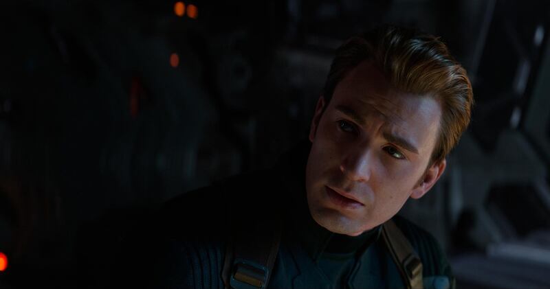 This image released by Disney shows Chris Evans in a scene from â€œAvengers: Endgame.â€ (Disney/Marvel Studios via AP)