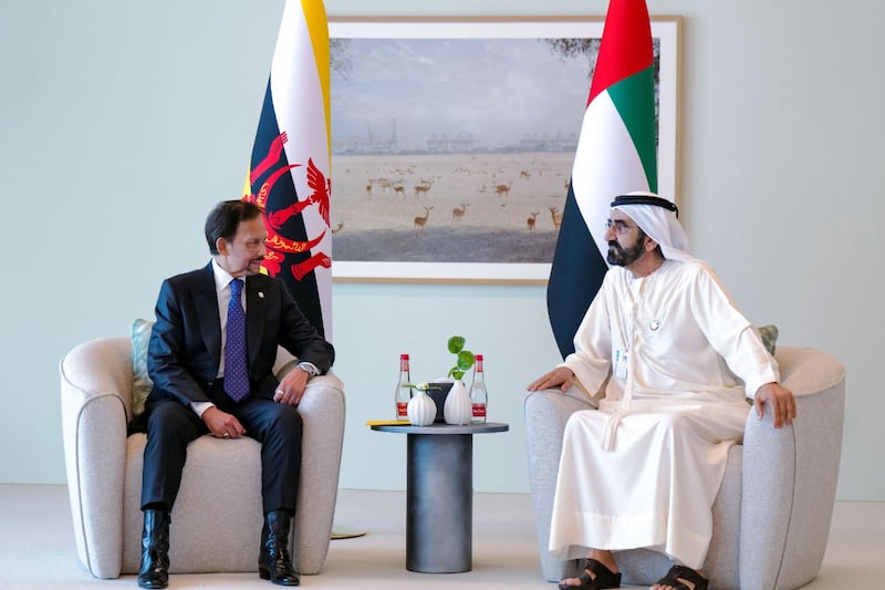 Sheikh Mohammed bin Rashid, Vice President and Ruler of Dubai, met the Sultan of Brunei on the sidelines of the World Government Summit 2022. Dubai Media Office