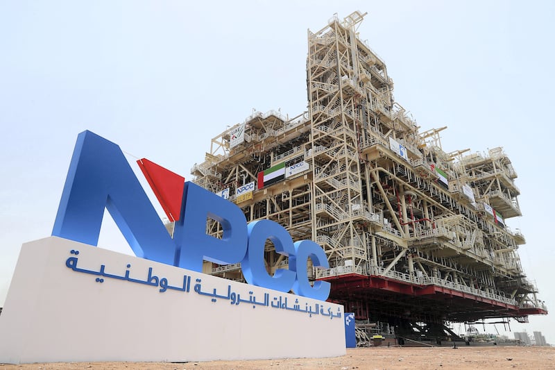 
ABU DHABI,  UNITED ARAB EMIRATES , JUNE 26 -2019 :- View of the world’s largest fixed oilfield platforms at the NPCC Campus in Musaffah in Abu Dhabi. ( Pawan Singh / The National ) For Business. Story by Jennifer
