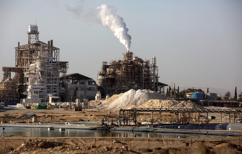 Israeli Phosphate industries are seen in the Negev Desert in Rotem, Israel .A future is being discussed to be built  nearby thousands of Bedouins living in villages by the city of Arad 
(Photo by Heidi Levine for The National).