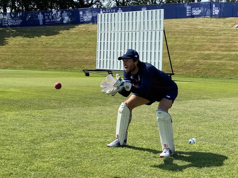 England wicketkeeper Ben Foakes at the Ageas Bowl on June 26, 2020. Getty