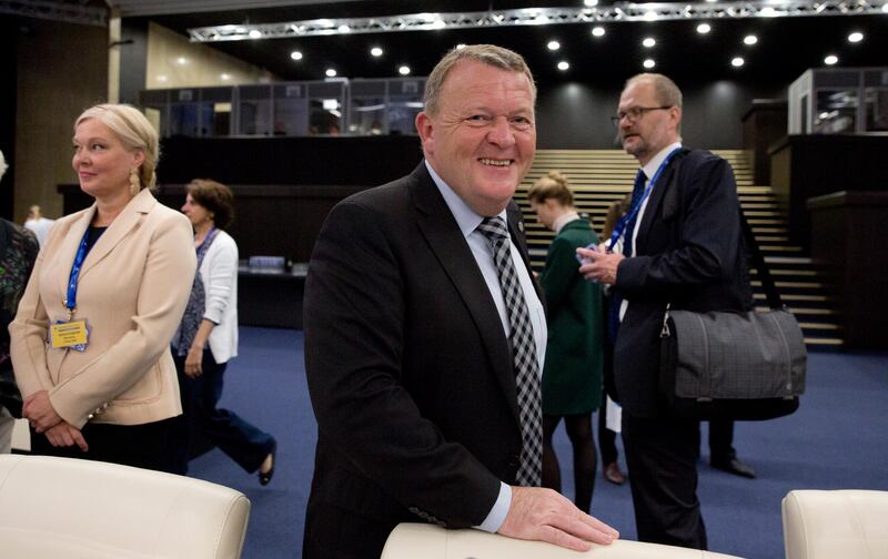 Danish Prime Minister Lars Lokke Rasmussen, centre, waits for the start of a round table meeting of EU and Western Balkan heads of state at the National Palace of Culture in Sofia, Bulgaria. Virginia Mayo / AP Photo