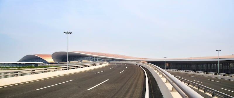 Inside the airport is a yoga room, a futuristic children’s playground and a spa. Photo: Hufton+Crow