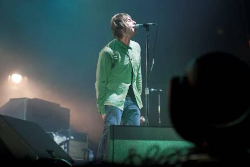 September 16, 2011,Yas Islandi, UAE:

Beady Eye made their UAE debut tonight at the Flash Forum.

Seen here is the band's front man, Liam Gallagher.

Lee Hoagland/The National