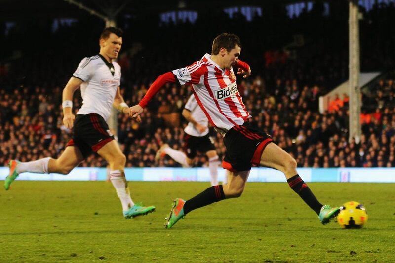 Right midfield: Adam Johnson, Sunderland. Scorer of a hat-trick in the most emphatic of away wins as Sunderland trounced Fulham. Clive Rose / Getty Images