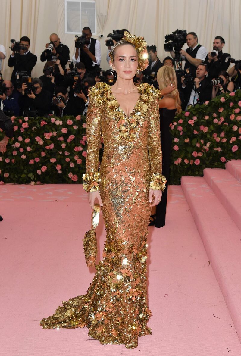 Actress Emily Blunt arrives at the 2019 Met Gala in New York on May 6. AFP