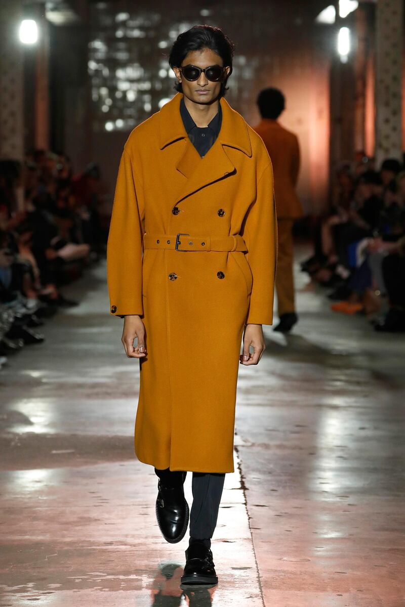 LONDON, ENGLAND â€“ January 5: A model walks the runway at the Qasimi show during London Fashion Week Menâ€™s on January 5, 2020 London, England. (Photo by Estrop/Getty Images)