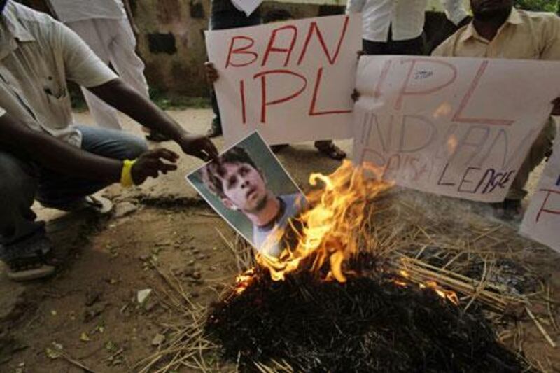 S Sreesanth has been vilified in public after being charged with spot-fixing in the IPL this season. Biswaranjan Rout / AP Photo