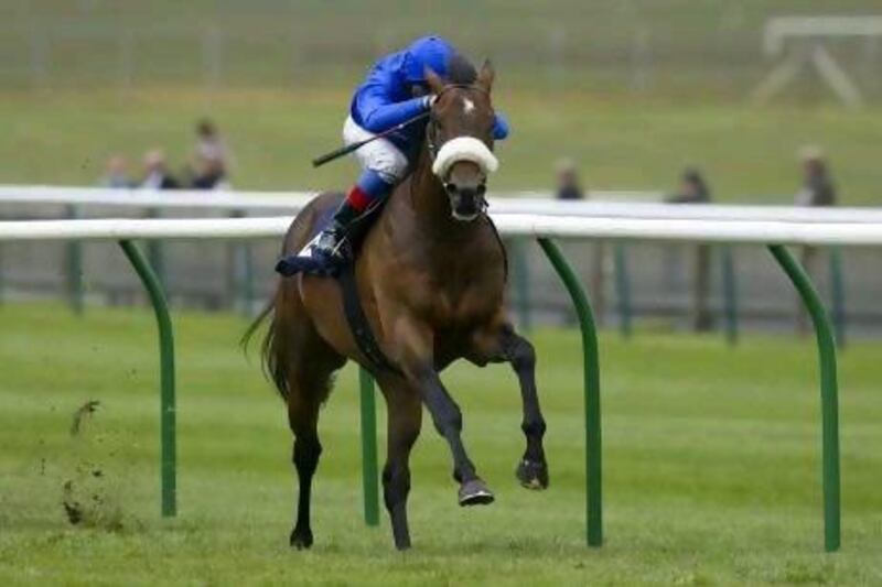 Frankie Dettori rode the unraced Mariner's Cross to victory in the Wood Ditton Stakes.