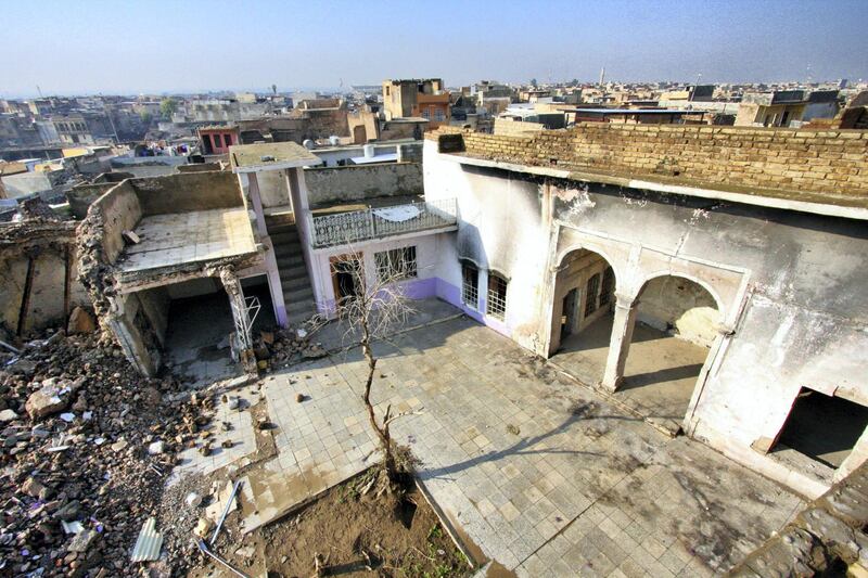 IRAQ-MOSUL_S TWO GOVERNORS-PICTURED-In the west of Mosul where destroyed buildings are still waiting to be rebuilt two years after the city was liberated from ISIS. Charlie Faulkner for The National