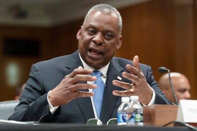Secretary of Defence Lloyd Austin testifies at a Senate appropriations subcommittee on defence hearing on Thursday. AP