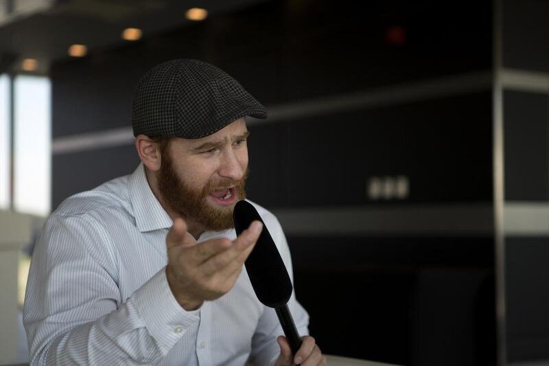 WWE wrestler Sami Zayn speaks during an interview at Yas Marina Circuit in Abu Dhabi on Wednesday. Christopher Pike / The National