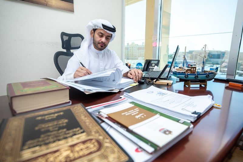 Rashed Abdulla Al Sumaity, an associate at Galadari Advocates & Legal Consultants in Dubai. The legal and banking professions have the highest Emiratisation in the private sector. All photos by Victor Besa / The National