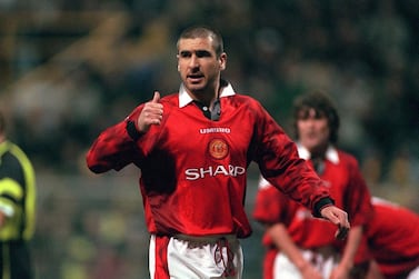 GERMANY - APRIL 09: FUSSBALL: CHAMPIONS LEAGUE/DORTMUND - MANCHESTER UNITED 1:0 am 9.4.97, Eric CANTONA (Photo by Bongarts/Getty Images)