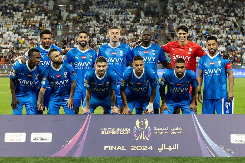 Al Hilal pose for a team photo before kick off. Getty Images