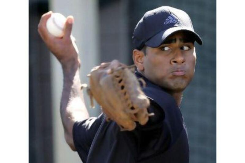 Above, the Pittsburgh Pirates' Rinku Singh, the top-placed finisher in the first 'The Million-Dollar Arm' contest in 2008.