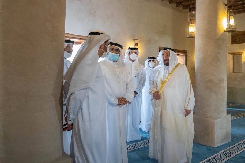Sheikh Dr Sultan laid the cornerstone of the tower in April.