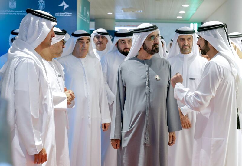 Sheikh Mohammed bin Rashid, Vice President and Ruler of Dubai, tours the Arab Health Exhibition. Photo: Dubai Media Office