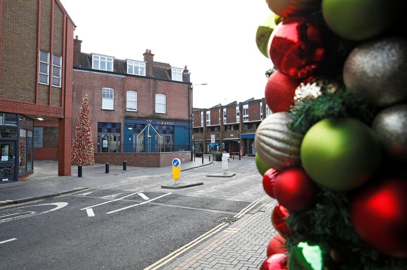 A view of the deserted High Street in St Albans. Reuters