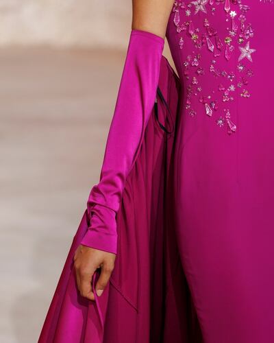 Stars and heavenly details filled the Honayda collection at Riyadh Fashion Week. Photo: Honayda Serafi