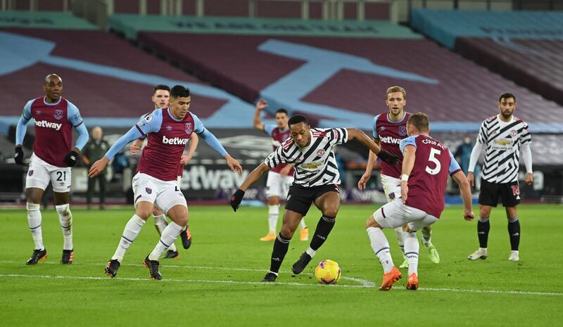 Fabian Balbuena - 6: Showed excellent anticipation to break up United attacks and carried the ball out from defence well in first half. Vital tackle deflected Rashford shot wide just before hour mark. Like rest of defence, struggled to cope with United’s attack in second half. Getty