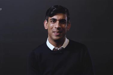 Rishi Sunak speaks during the six-minute video posted on his Twitter account on Monday.