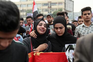 Anti-government protesters gather in Tahrir Square in Baghdad, Iraq, Sunday, December 1, 2019. AP Photo