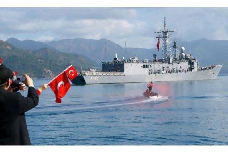 The Turkish prime minister says warships will protect Turkish ships delivering aid to Gaza.