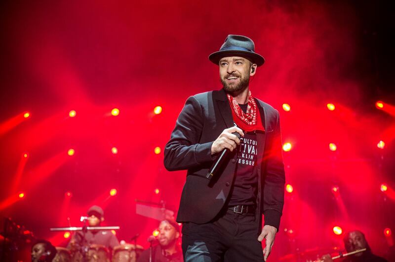 FILE - In this Sept. 23, 2017 file photo, Justin Timberlake performs at the Pilgrimage Music and Cultural Festival in Franklin, Tenn. Timberlake, Mariah Carey, Carrie Underwood and Shawn Mendes are among the stars who will perform during the two-day iHeartRadio Music Festival in Las Vegas this summer, organizers announced on Tuesday, June 5, 2018. (Photo by Amy Harris/Invision/AP, File)