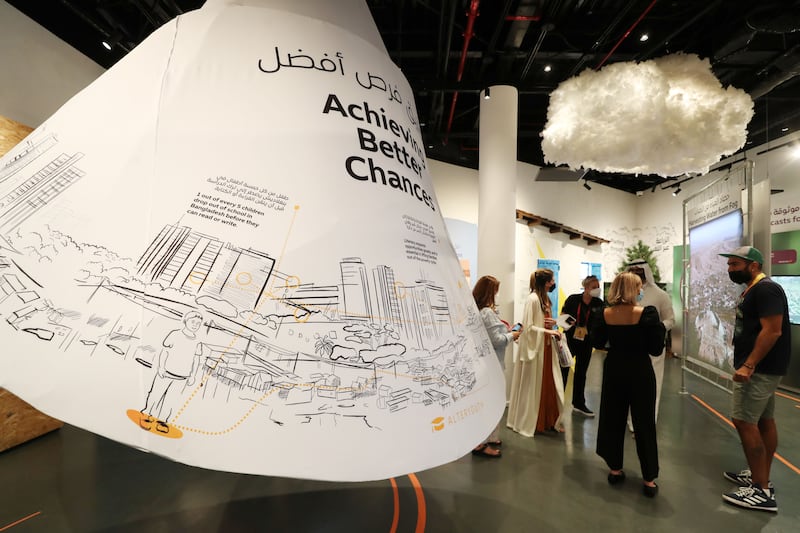 A mobile application from Bangladesh aims to finance a child's education. The display drew crowds to the Good Place Pavilion at Expo 2020 Dubai. Photo: Expo 2020 Dubai