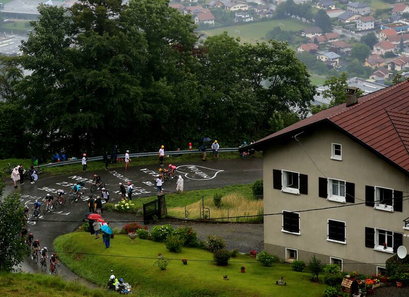 Riders in action during the eighth stage of the Tour de France.