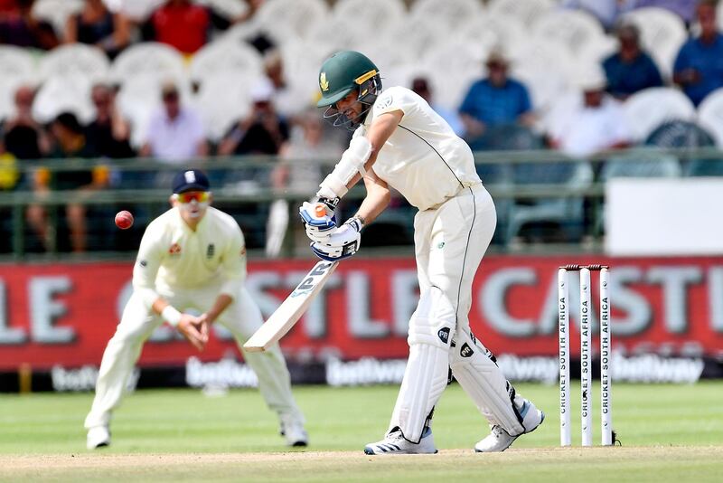 Keshav Maharaj of South Africa breaks his bat. Getty