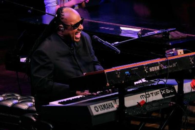 NEW YORK - OCTOBER 21: Musician Stevie Wonder performs onstage at the Paul Newman's Hole in the Wall Camps at Avery Fisher Hall, Lincoln Center on October 21, 2010 in New York City.   Jemal Countess/Getty Images/AFP