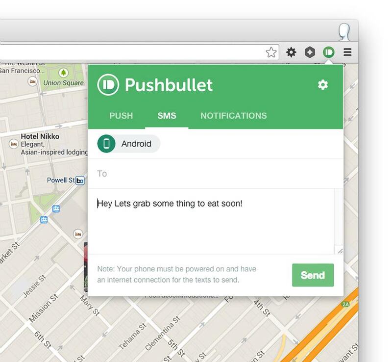 A screen grab of the Pushbullet app. Courtesy Pushbullet