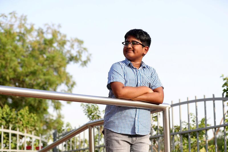 Raghav Krishna, a 12-year-old pupil at Delhi Private School Sharjah has won The Diana Award for his humanitarian efforts in Dubai on June 28th, 2021. Chris Whiteoak / The National. 
Reporter: Anam Rizvi for News