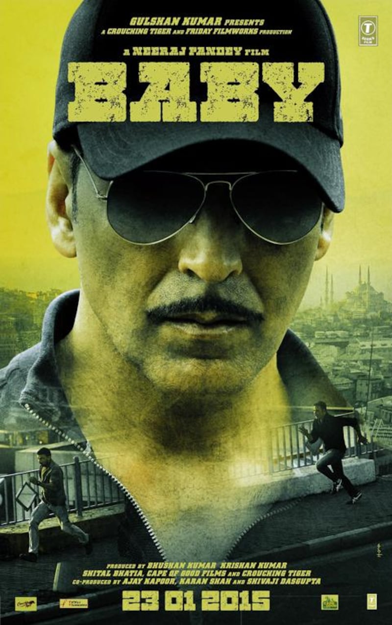 Baby: An action thriller directed by Neeraj ­Pandey and starring Akshay Kumar, Rana Daggubati, Anupam Kher and Danny Denzongpa. It filmed extensively in Abu Dhabi, with the cast and crew returning twice to the city to complete the movie. The trailer looks exciting – but, to be ­honest, we are more excited to see what the capital looks like on the big screen when it is released on January 23. Courtesy T-Series