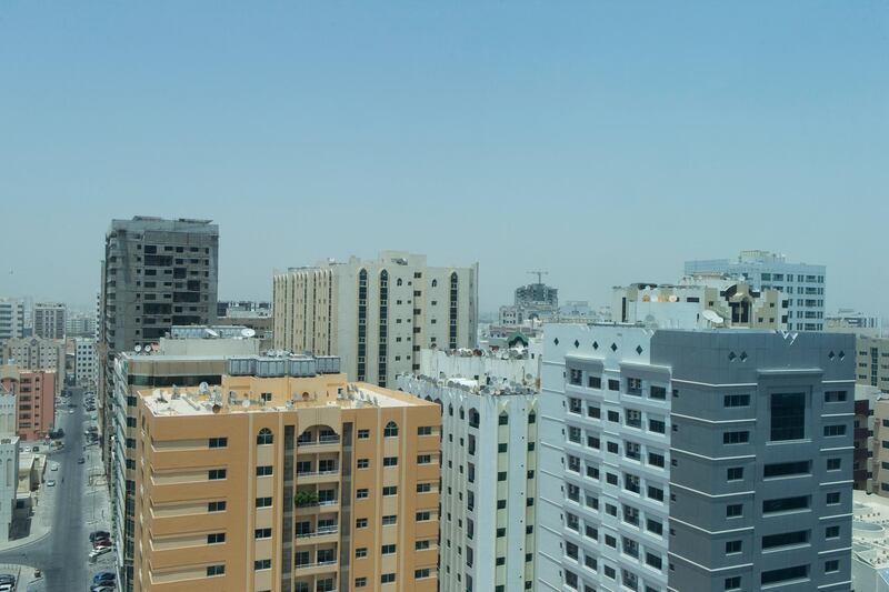 Sharjah, United Arab Emirates, June 1, 2017:     General view of the skyline of downtown Sharjah seen from Al Masraf Towers along King Abdul Aziz street in the Al Qassimiyah area of Sharjah on June 1, 2017. Christopher Pike / The National

Job ID: 14876
Reporter: Jessica Hill
Section: Business
Keywords: *** Local Caption ***  CP0601-Bz-Savngs-01.JPG