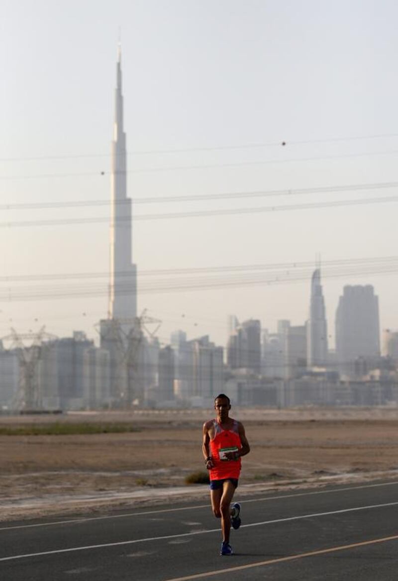 A runner during the Wings for Life World Run at Nad Al Sheba Cycle Park on Sunday in Dubai. Francois Nel / Getty Images / May 4, 2014